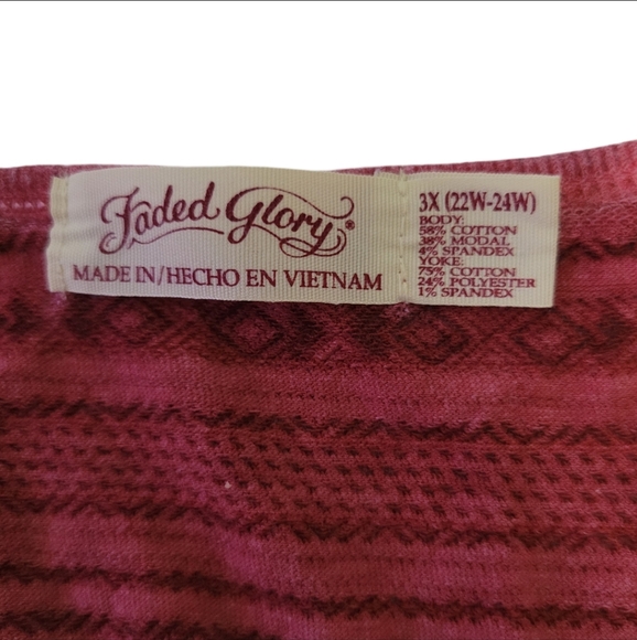 Faded Glory  Women's  Plus Size 3X (22W-24W)  Tank Top  Red - Picture 3 of 6